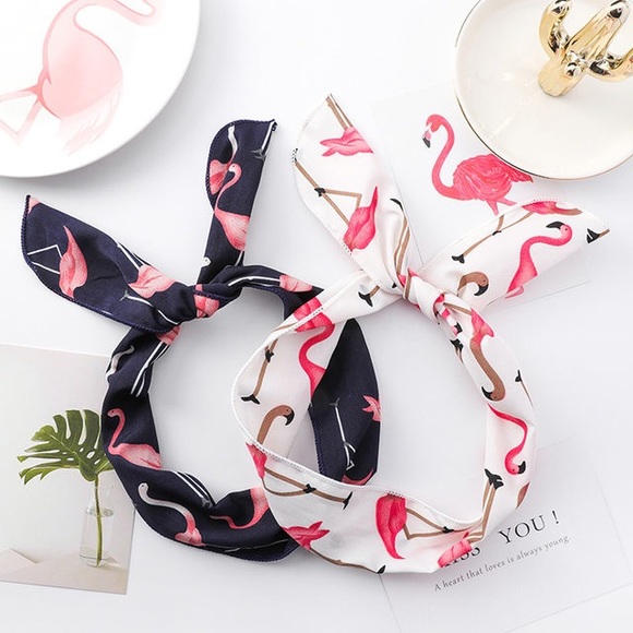 Flamingo headband head wraps- white - Picture 6 of 6